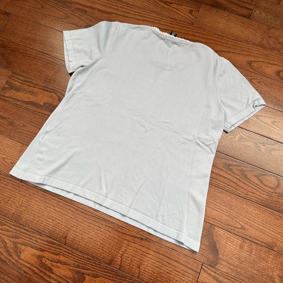 Karl Lagerfeld Blue T-Shirt With Detail Along Neckline - Picture 7 of 9